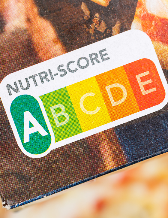 zoom sur le logo nutri-score d'un paquet alimentaire